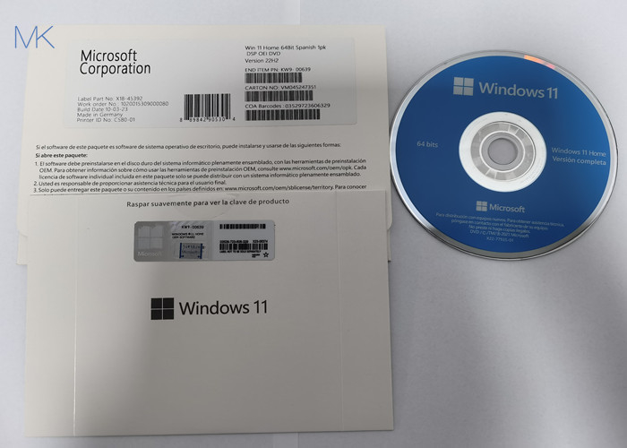 22H2 ισπανική εκδοχή Microsoft Windows 11 φυσικό κιβώτιο KW9-00639 εγχώριου cOem DVD
